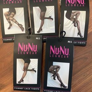 Black Fishnet Tights Set of 5
